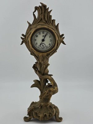 Antique 19th C Jennings Brothers Art Nouveau “Holly” Clock 1891. Spring Broken