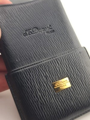 Rare Vintage S.T. Dupont Paris Black Leather Cigarette Case Made in Spain