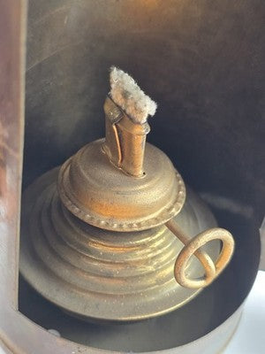 Antique Brass Oil Lantern Early 1900s Maritime Ship Hand Lamp w/ Wick