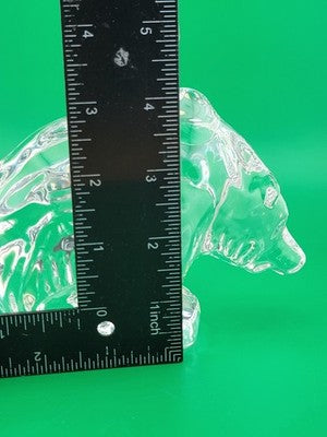 Vintage Orrefors Crystal Grizzly Bear Sculpture Paperweight Signed Swedish Mint