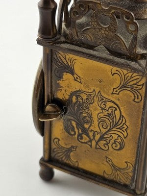 Vintage Smiths Miniature Brass Lantern Clock Wind-Up Made in Great Britain. Read
