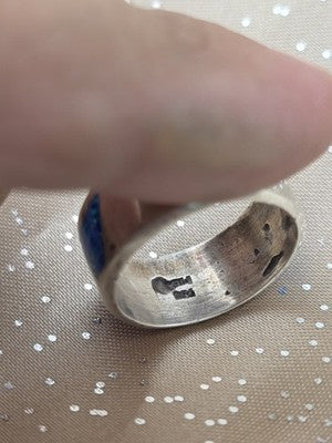 Cardenas Taxco Mexico 925 Sterling Silver Blue Opal Inlay Ring & Earrings Set