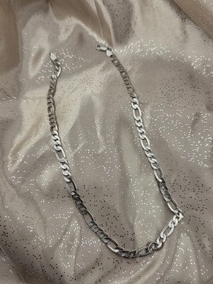 Vintage MO MEX 925 Sterling Silver Figaro Link Chain Necklace 24.5g Italy