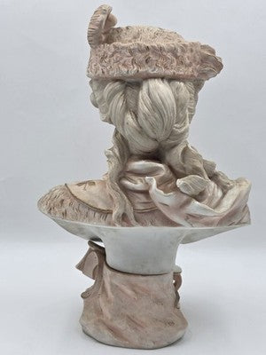 Antique 1890's German Porcelain Bust Hand Painted Gilt Victorian Woman Sculpture