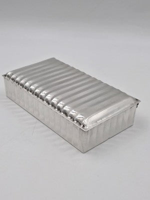 Vintage Ralph Lauren Home Cigar Box Italian Silver Finish Cherry Wood 1990s