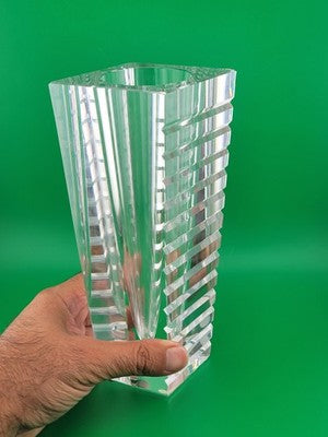 Rare Orrefors Sweden Clear Crystal MODERN FLOWER HORIZON VA Jan Johannson