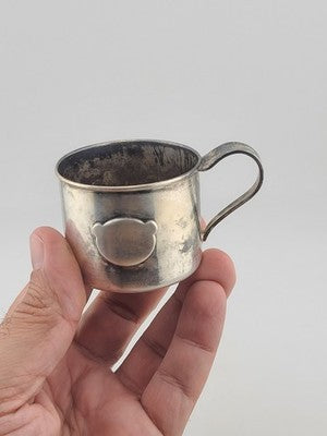 Pair Of Antique 19th C Victorian Sterling Silver Baby Cups 95g Christening Mugs