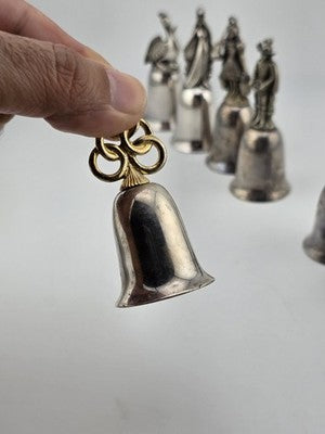 Vintage Complete Set of 12 Reed & Barton's 12 Days of Christmas Silver Bells.