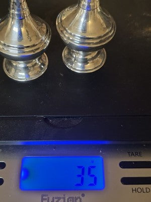 VINTAGE MEXICO STERLING SILVER SALT & PEPPER SHAKER SET  35 Grams. NOT WEIGHTED