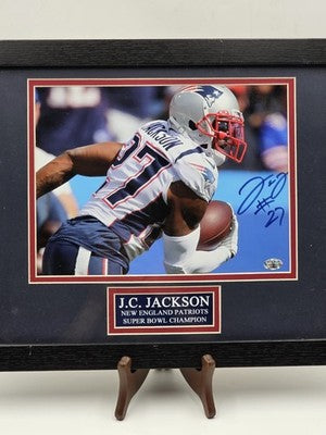 J.C. Jackson Signed 8x10 Photo Framed Patriots Auto JSA COA Super Bowl Champ