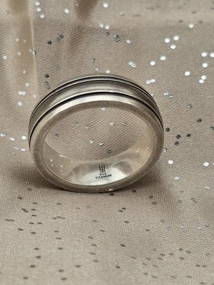 Rare James Avery 925 Sterling Silver Titanium Men's Wedding Band Ring Size 11.5