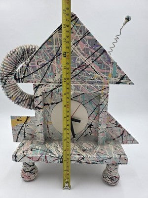 Rare Vintage Richard Birkett Memphis Style Fantasy Splatter Paint Clock. Signed.