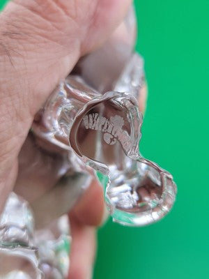 Set Of 2 Waterford Crystal Elephant Paperweights. Mother And Child. VG Cond.