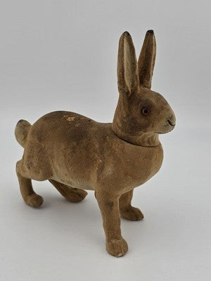 Private: Rare Antique C1890 German Paper Mache Folk Art Composition Rabbit.