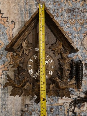 Vintage Birds Nest Cuckoo Clock by August Schwer Regula 1-day Movement. Read.