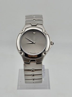 Movado Swiss Quartz 86.A1.816.2 Stainless Steel Museum Dial Men’s Watch. Running