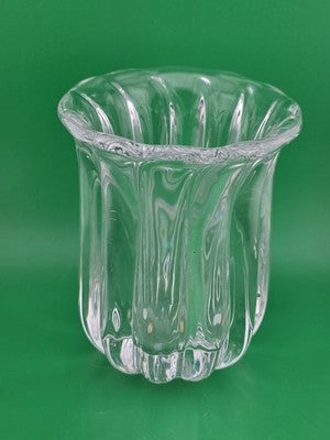 Vintage Orrefors art glass vase. Rare Pattern 6.5 inches tall, 5 inches diameter