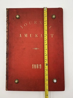 Rare Antique 1889 Journal Amusant Paris Illustrated Satirical Leather Bound Vol.