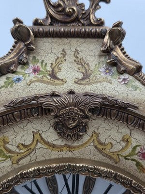 Rare 22" Vintage Rococo Boulle Mantel Clock Franz Hermle German Movement Works