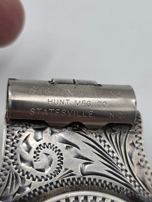 Rare OOAK Sterling Silver Money Clip w 1948 Mexico 5 Pesos Cuauhtemoc Coin 59.4g
