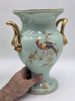 Rare Vintage Spode England Bone China Bird Garniture Urn Vase Bowl Set 3Pc