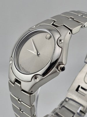 Movado Swiss Quartz 86.A1.816.2 Stainless Steel Museum Dial Men’s Watch. Running