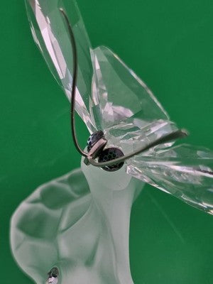 SWAROVSKI Austria Crystal Butterfly on Frosted Leaf Figurine