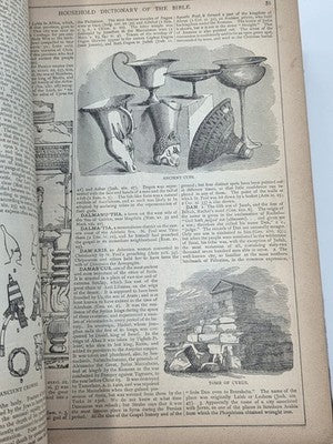 Antique 19th C Victorian Holy Bible 2000 Illustrations Embossed Leather Bible