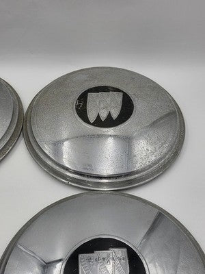 Vintage Buick Tri-Shield Dog Dish Poverty Hub Caps Set of 4 10" 1941-1960 OEM