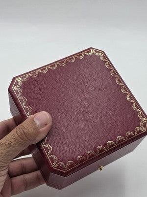 Vintage Watch Box Cartier Original Luxury Empty France Square Red Collectibles