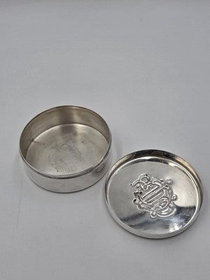 1980s Christian Dior Vintage Silver Plated Monogram Vanity, Trinket Jewelry Box