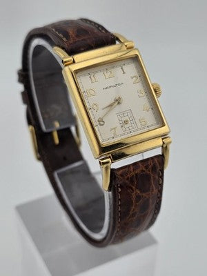 Hamilton Wilshire Registered Edition Mens Quartz Watch Gold Plated New Battery