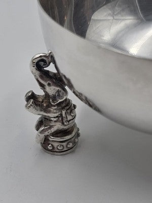 Rare OOAK Jean Boggio Figural Elephant Silver Centerpiece Bowl Surrealist Decor