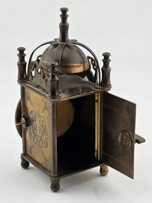 Vintage Smiths Miniature Brass Lantern Clock Wind-Up Made in Great Britain. Read