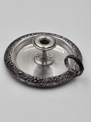 Rare Antique S. Kirk & Son Sterling Silver Repousse Chamberstick Candle Holder