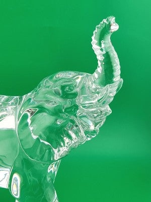 Set Of 2 Waterford Crystal Elephant Paperweights. Mother And Child. VG Cond.