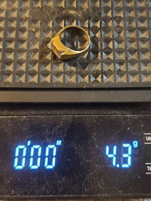 Vintage Mens 10k Solid Gold Masonic With Ruby Ring Size 9 Weight 4.3 Grams