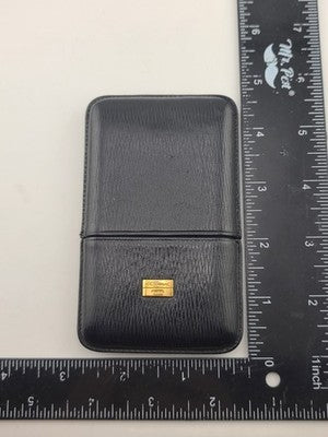 Rare Vintage S.T. Dupont Paris Black Leather Cigarette Case Made in Spain