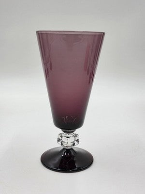 ANTIQUE SET OF 8 MID CENTURY MODERN BRYCE WILMINGTON AMETHYST 7" WATER GLASSES.