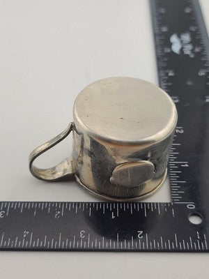 Pair Of Antique 19th C Victorian Sterling Silver Baby Cups 95g Christening Mugs