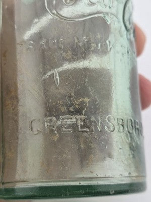 Rare Antique C1907 Straight Side Coca-Cola Bottle Greensboro NC Aqua Glass