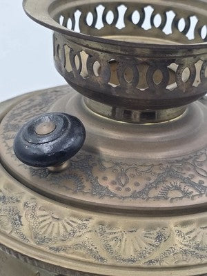 Rare Antique Russian Brass Samovar Tea Urn Embossed Figural Tula Style c.1890