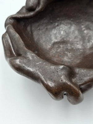 Rare Figural Studio Pottery Bowl 3 Reclining Women Brutalist Art Ceramic Bowl
