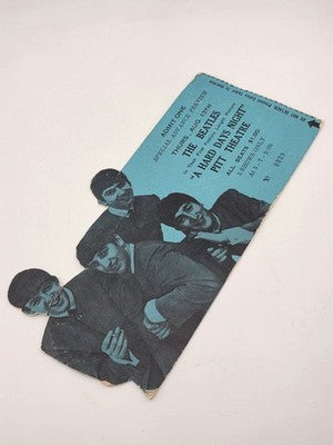 Rare 1964 Beatles A Hard Days Night Movie Premiere Ticket Pitt Theatre Stub