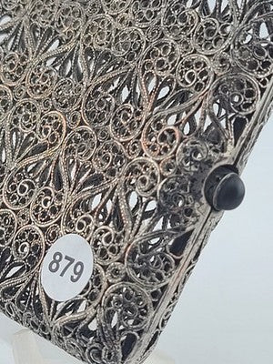 Antique 1920's Handmade European 800 Silver Filigree Cigarette Case Art Deco.