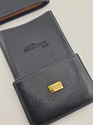 Rare Vintage S.T. Dupont Paris Black Leather Cigarette Case Made in Spain