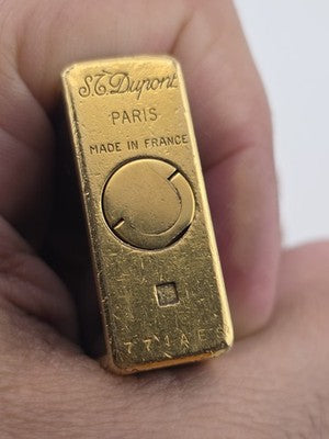 Vtg Authentic St Dupont Laque De Chine France Gold Plated Ligne 1 Lighter. Works
