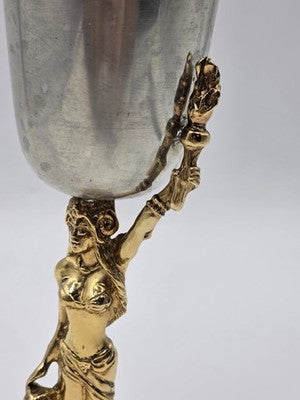 Rare K Dopita Studio Maiden Goblet Ltd Ed 183/300 Hand Made Tin Alloy Copper Art