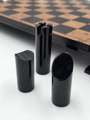 Rare 1960 Rede Guzzini Italy Lucite Chess Set Briar Wood Board Mid Cent. Modern