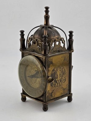 Vintage Smiths Miniature Brass Lantern Clock Wind-Up Made in Great Britain. Read
